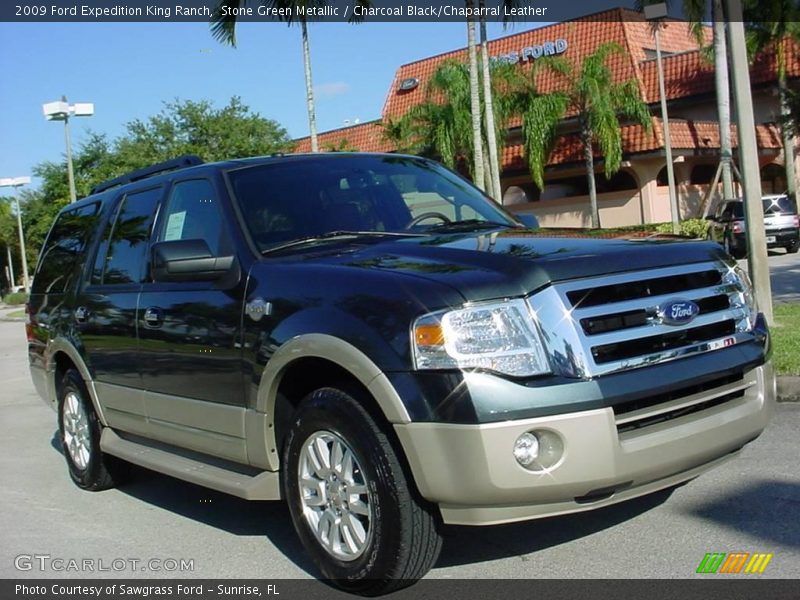 Stone Green Metallic / Charcoal Black/Chaparral Leather 2009 Ford Expedition King Ranch