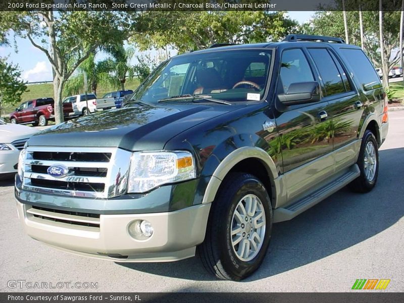 Stone Green Metallic / Charcoal Black/Chaparral Leather 2009 Ford Expedition King Ranch