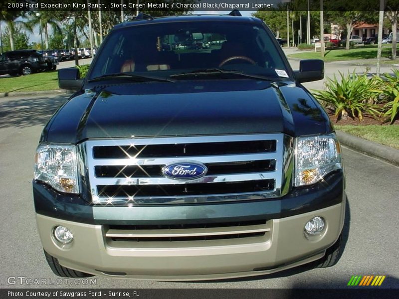 Stone Green Metallic / Charcoal Black/Chaparral Leather 2009 Ford Expedition King Ranch