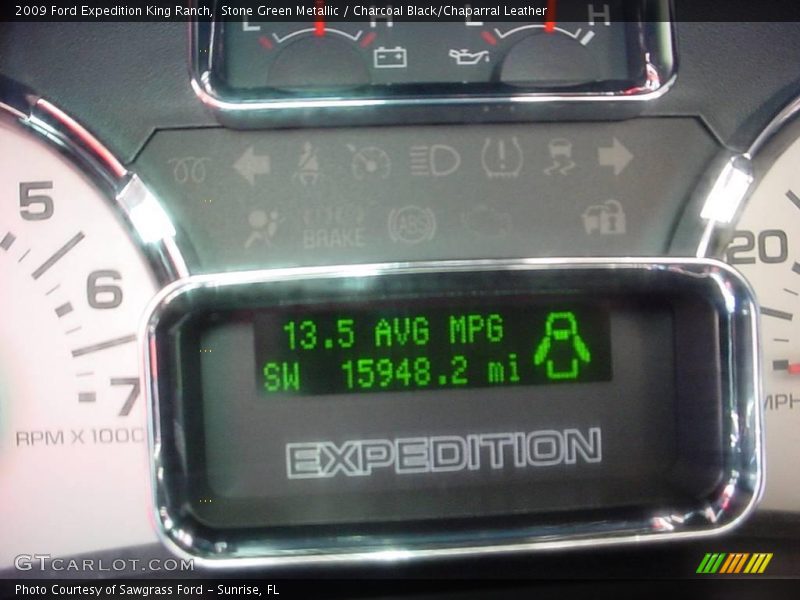 Stone Green Metallic / Charcoal Black/Chaparral Leather 2009 Ford Expedition King Ranch