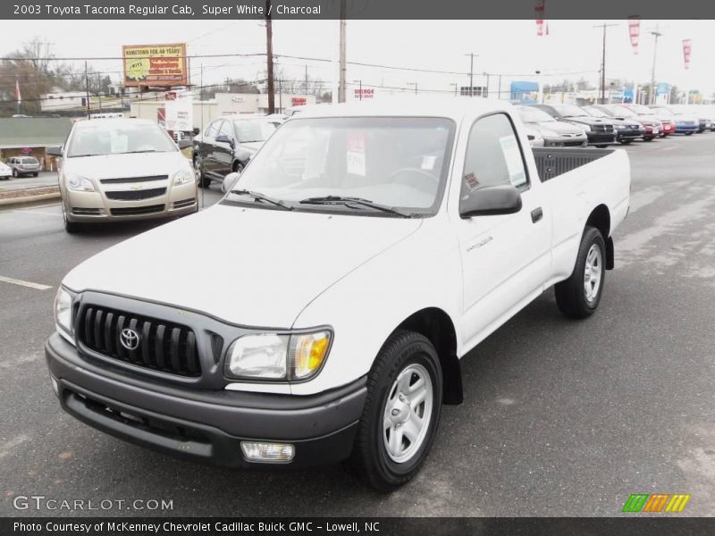 Super White / Charcoal 2003 Toyota Tacoma Regular Cab