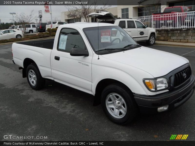 Super White / Charcoal 2003 Toyota Tacoma Regular Cab