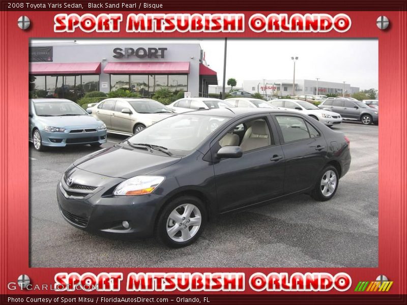 Black Sand Pearl / Bisque 2008 Toyota Yaris Sedan