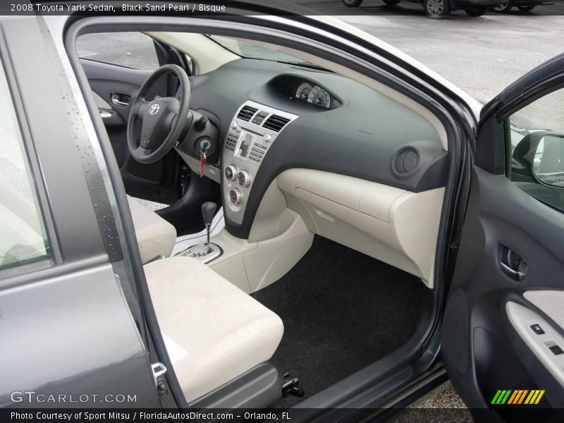 Black Sand Pearl / Bisque 2008 Toyota Yaris Sedan