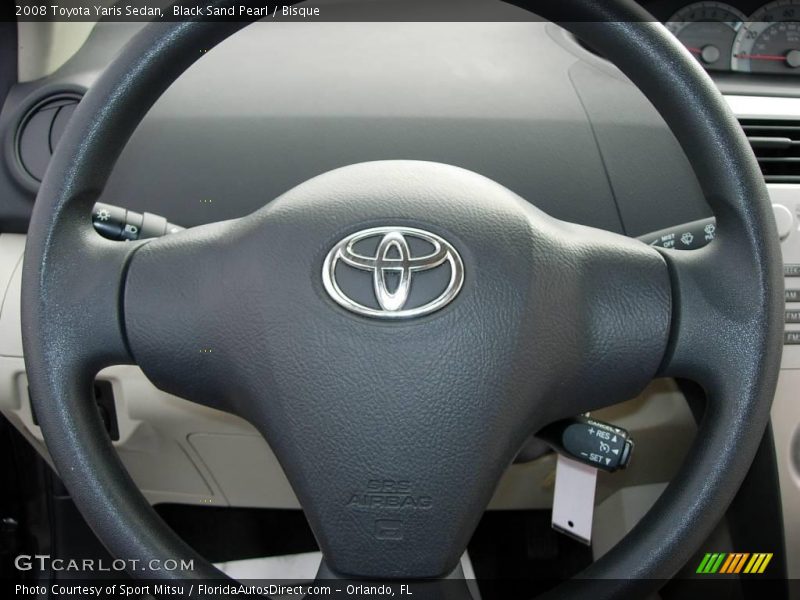 Black Sand Pearl / Bisque 2008 Toyota Yaris Sedan