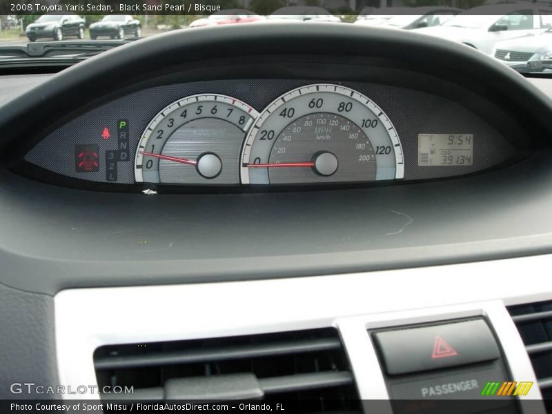 Black Sand Pearl / Bisque 2008 Toyota Yaris Sedan