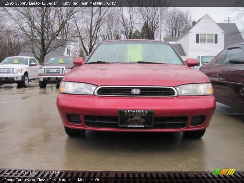 Ruby Red Pearl Metallic / Gray 1995 Subaru Legacy LS Sedan