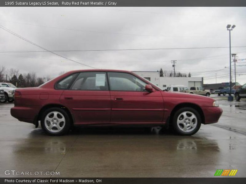 Ruby Red Pearl Metallic / Gray 1995 Subaru Legacy LS Sedan
