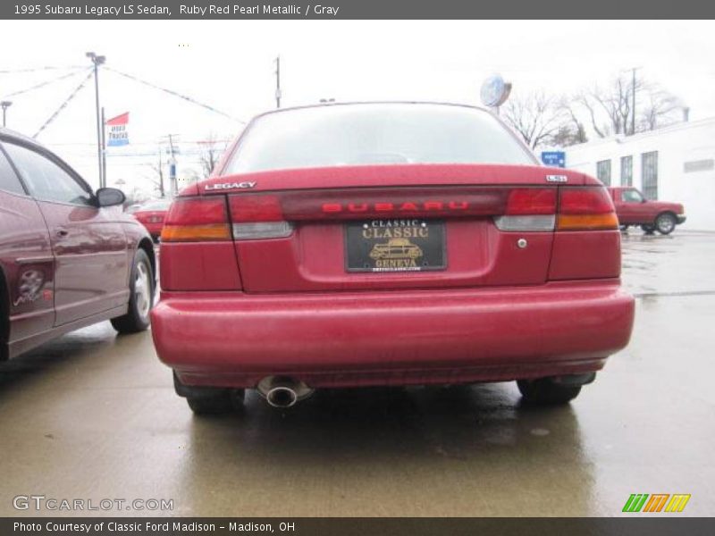 Ruby Red Pearl Metallic / Gray 1995 Subaru Legacy LS Sedan