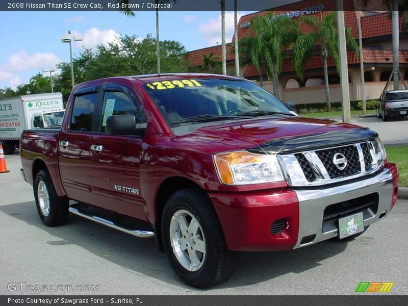 Red Brawn / Charcoal 2008 Nissan Titan SE Crew Cab