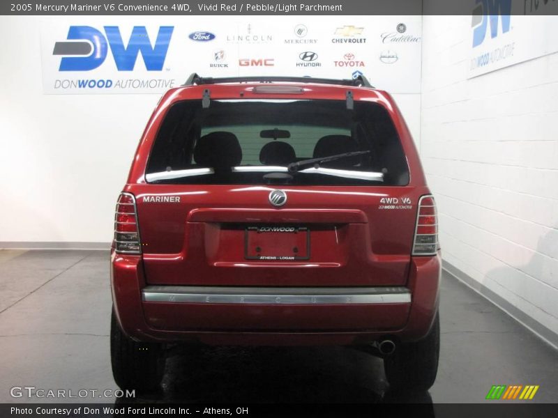 Vivid Red / Pebble/Light Parchment 2005 Mercury Mariner V6 Convenience 4WD