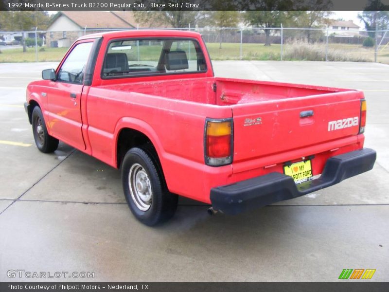Blaze Red / Gray 1992 Mazda B-Series Truck B2200 Regular Cab