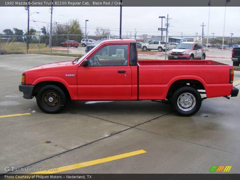 Blaze Red / Gray 1992 Mazda B-Series Truck B2200 Regular Cab