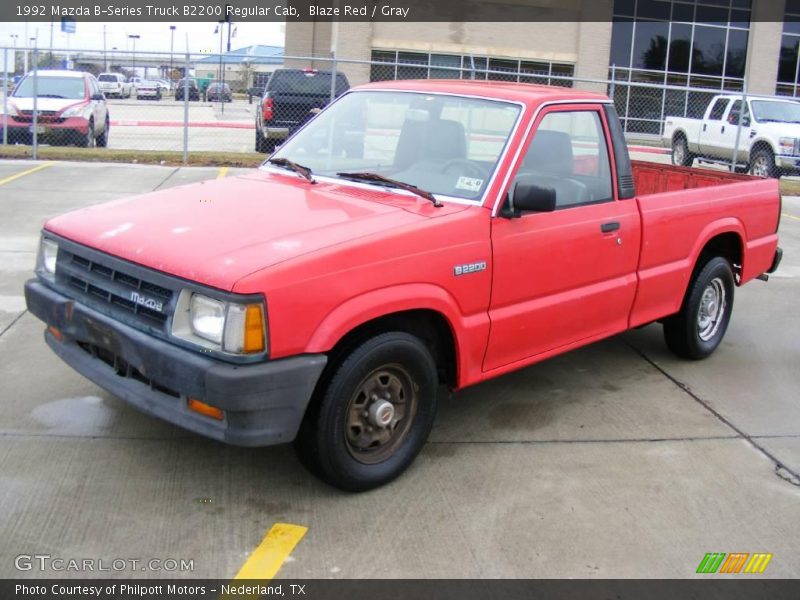Blaze Red / Gray 1992 Mazda B-Series Truck B2200 Regular Cab