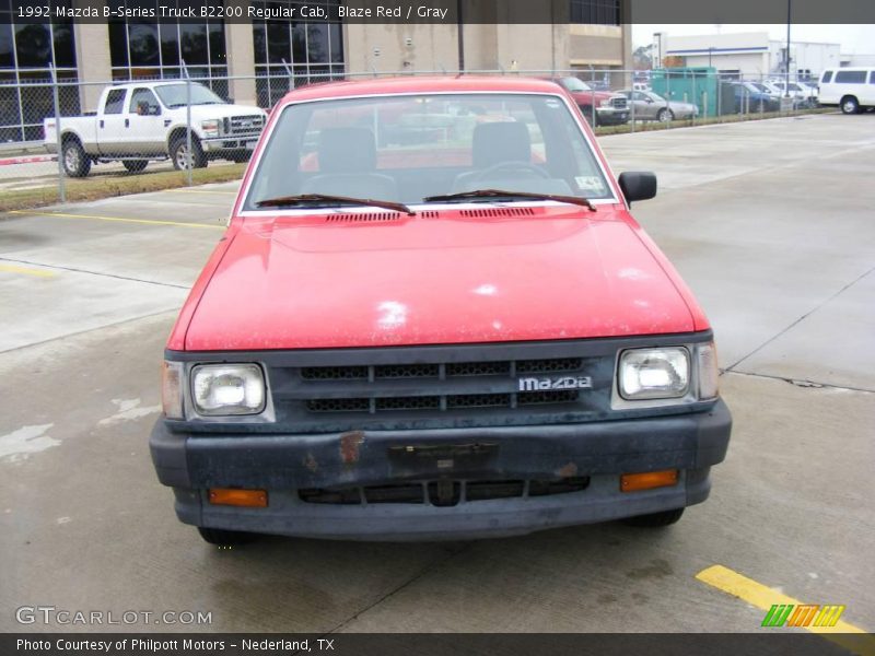 Blaze Red / Gray 1992 Mazda B-Series Truck B2200 Regular Cab