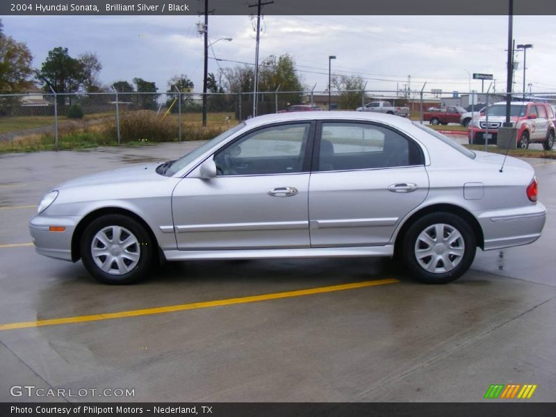 Brilliant Silver / Black 2004 Hyundai Sonata