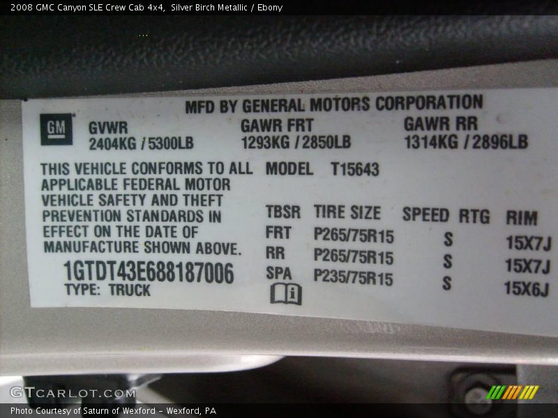 Silver Birch Metallic / Ebony 2008 GMC Canyon SLE Crew Cab 4x4