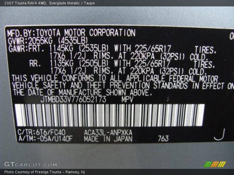 Everglade Metallic / Taupe 2007 Toyota RAV4 4WD