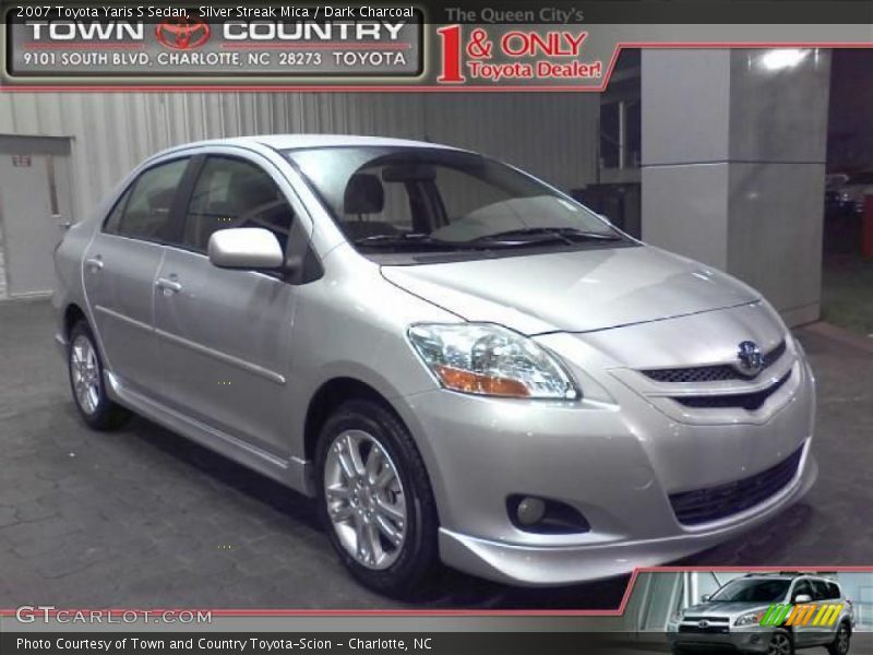 Silver Streak Mica / Dark Charcoal 2007 Toyota Yaris S Sedan