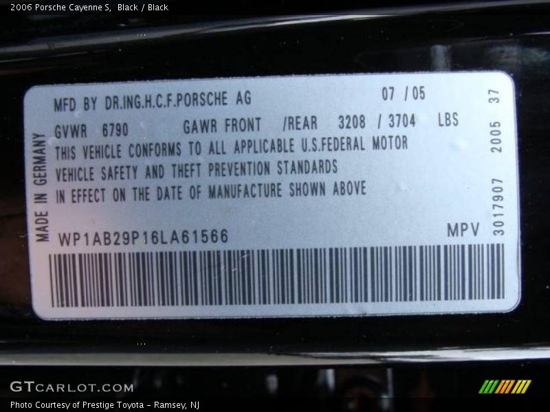 Black / Black 2006 Porsche Cayenne S