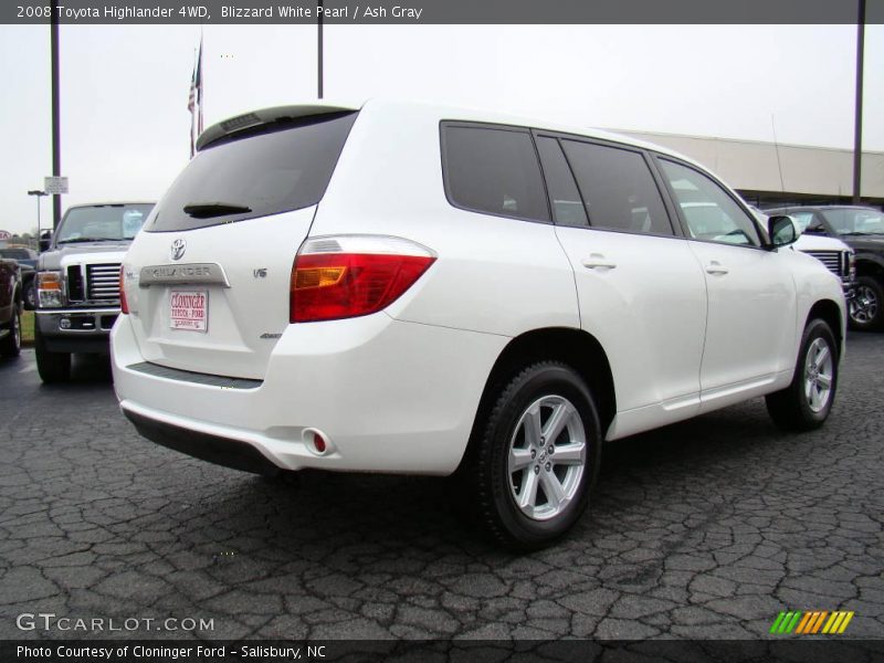 Blizzard White Pearl / Ash Gray 2008 Toyota Highlander 4WD