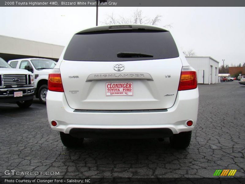 Blizzard White Pearl / Ash Gray 2008 Toyota Highlander 4WD