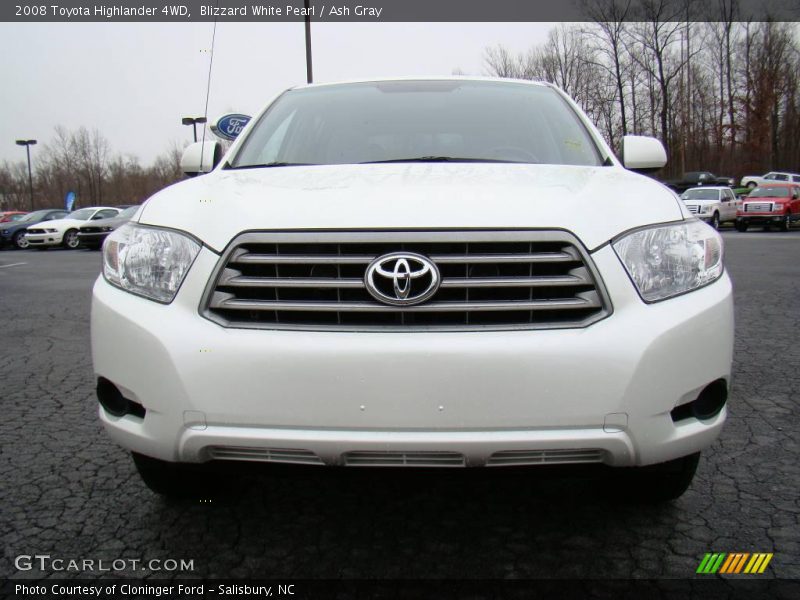 Blizzard White Pearl / Ash Gray 2008 Toyota Highlander 4WD