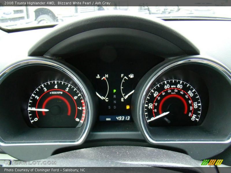 Blizzard White Pearl / Ash Gray 2008 Toyota Highlander 4WD