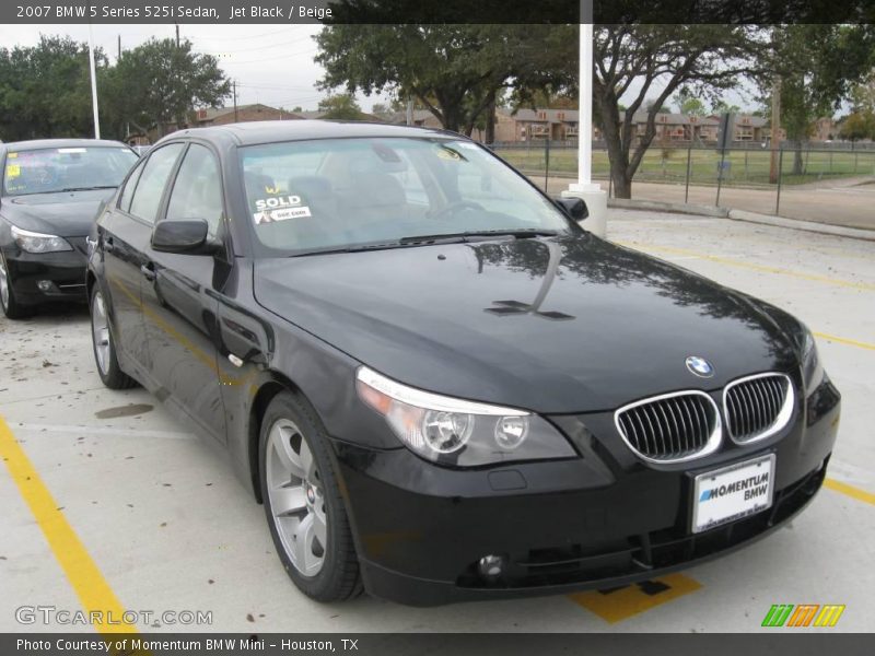 Jet Black / Beige 2007 BMW 5 Series 525i Sedan