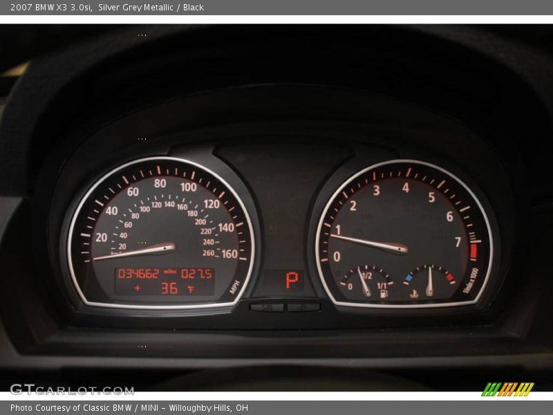 Silver Grey Metallic / Black 2007 BMW X3 3.0si