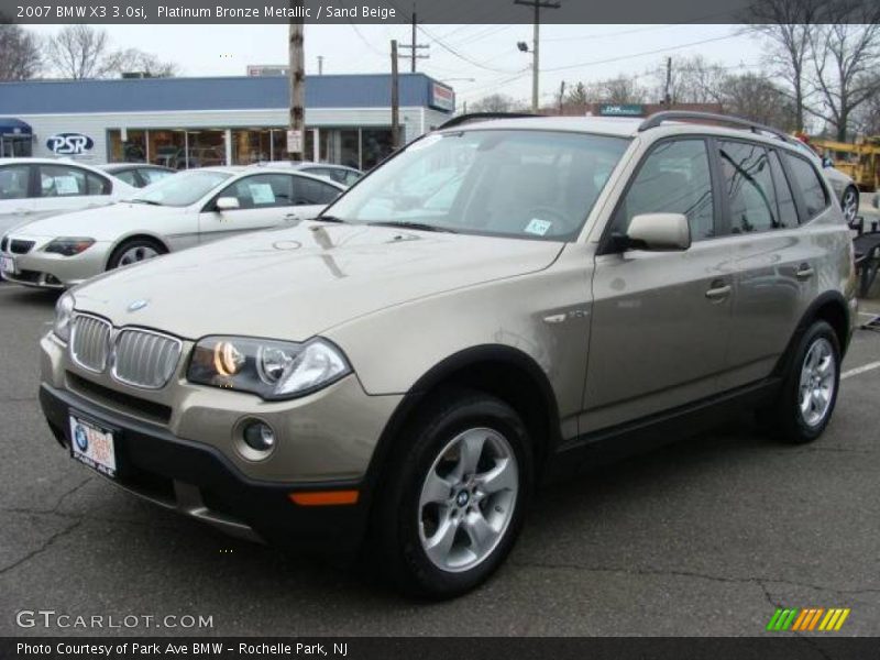 Platinum Bronze Metallic / Sand Beige 2007 BMW X3 3.0si