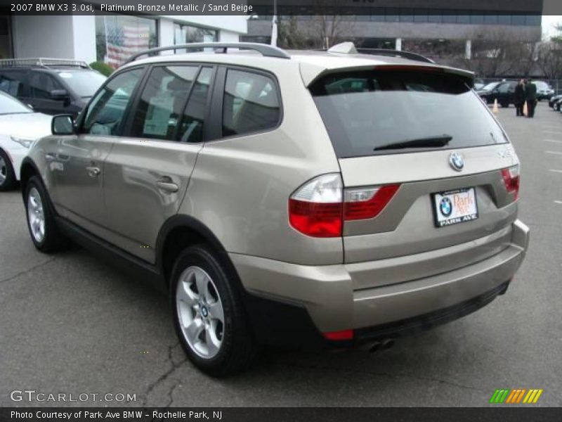 Platinum Bronze Metallic / Sand Beige 2007 BMW X3 3.0si