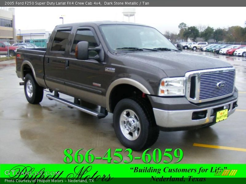 Dark Stone Metallic / Tan 2005 Ford F250 Super Duty Lariat FX4 Crew Cab 4x4