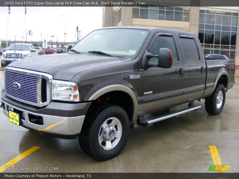 Dark Stone Metallic / Tan 2005 Ford F250 Super Duty Lariat FX4 Crew Cab 4x4