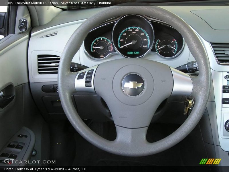 Silver Moss Metallic / Titanium 2009 Chevrolet Malibu LS Sedan