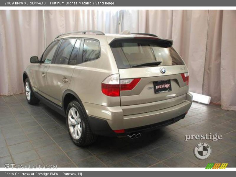 Platinum Bronze Metallic / Sand Beige 2009 BMW X3 xDrive30i