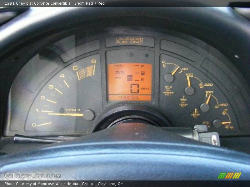Bright Red / Red 1991 Chevrolet Corvette Convertible