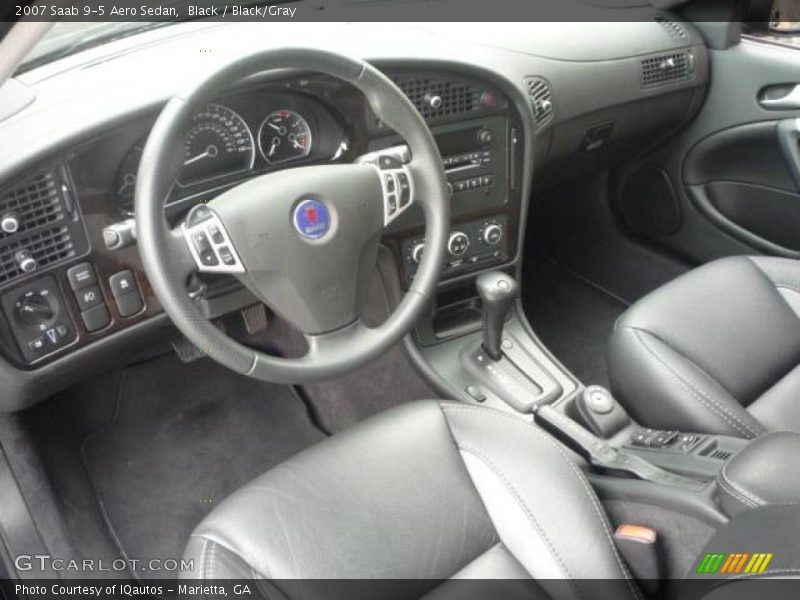 Black / Black/Gray 2007 Saab 9-5 Aero Sedan