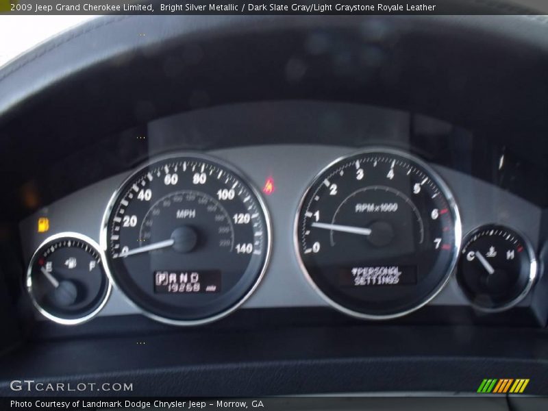 Bright Silver Metallic / Dark Slate Gray/Light Graystone Royale Leather 2009 Jeep Grand Cherokee Limited