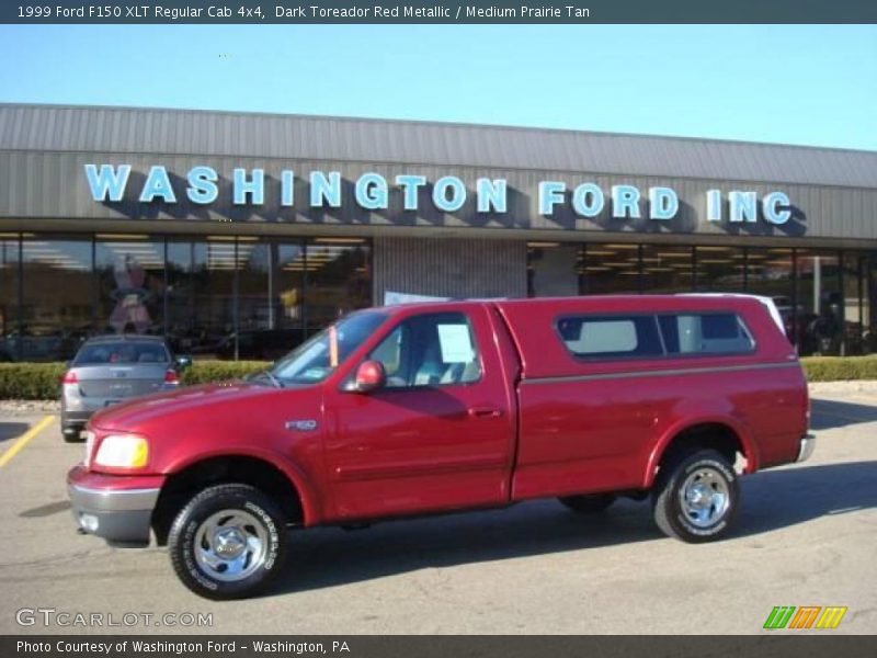 Dark Toreador Red Metallic / Medium Prairie Tan 1999 Ford F150 XLT Regular Cab 4x4