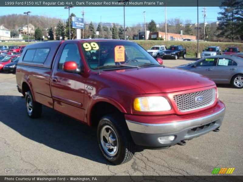 Dark Toreador Red Metallic / Medium Prairie Tan 1999 Ford F150 XLT Regular Cab 4x4