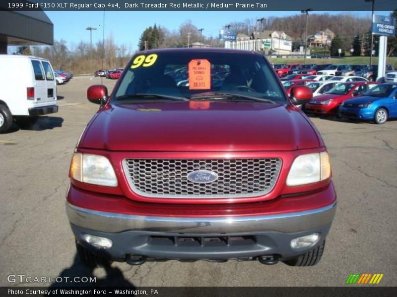 Dark Toreador Red Metallic / Medium Prairie Tan 1999 Ford F150 XLT Regular Cab 4x4