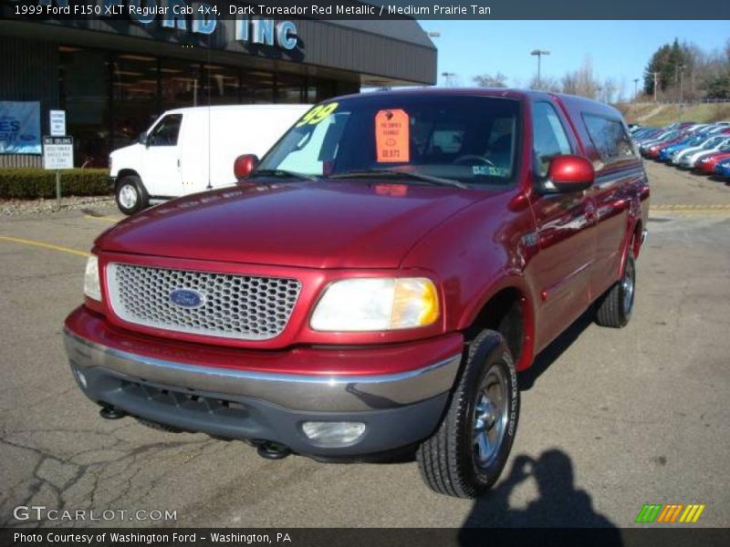 Dark Toreador Red Metallic / Medium Prairie Tan 1999 Ford F150 XLT Regular Cab 4x4