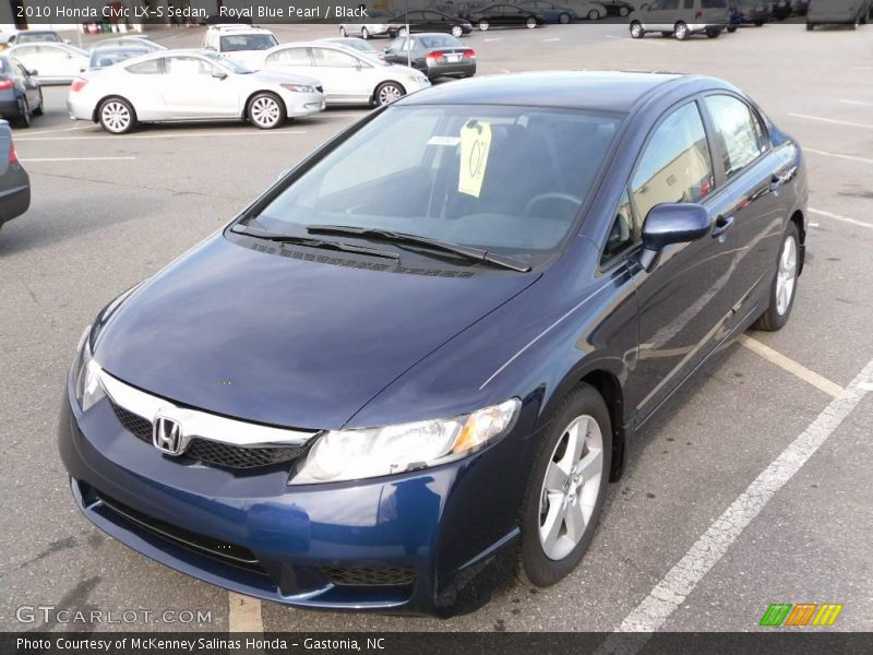Royal Blue Pearl / Black 2010 Honda Civic LX-S Sedan