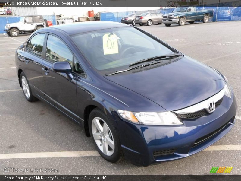 Royal Blue Pearl / Black 2010 Honda Civic LX-S Sedan