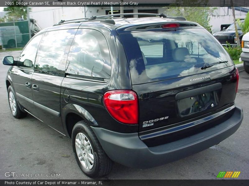 Brilliant Black Crystal Pearl / Medium Slate Gray 2005 Dodge Caravan SE