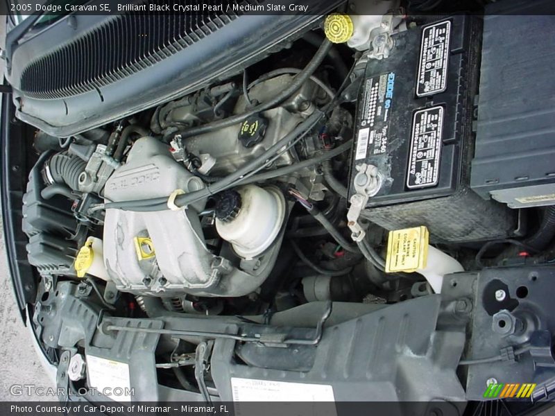 Brilliant Black Crystal Pearl / Medium Slate Gray 2005 Dodge Caravan SE