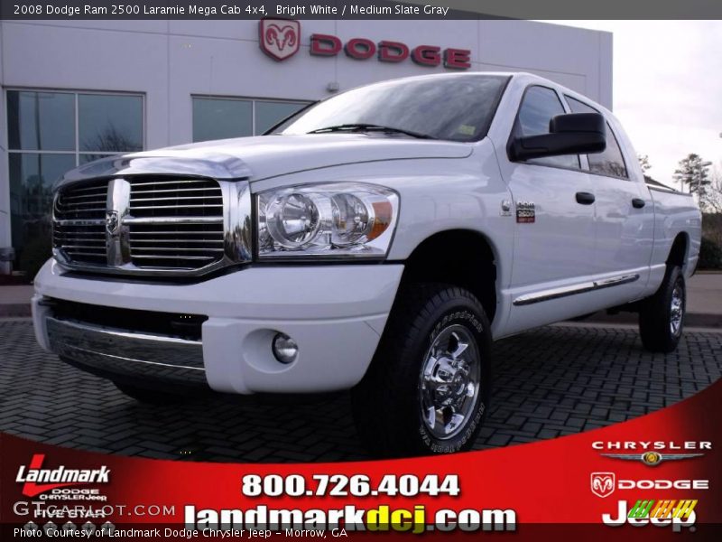 Bright White / Medium Slate Gray 2008 Dodge Ram 2500 Laramie Mega Cab 4x4