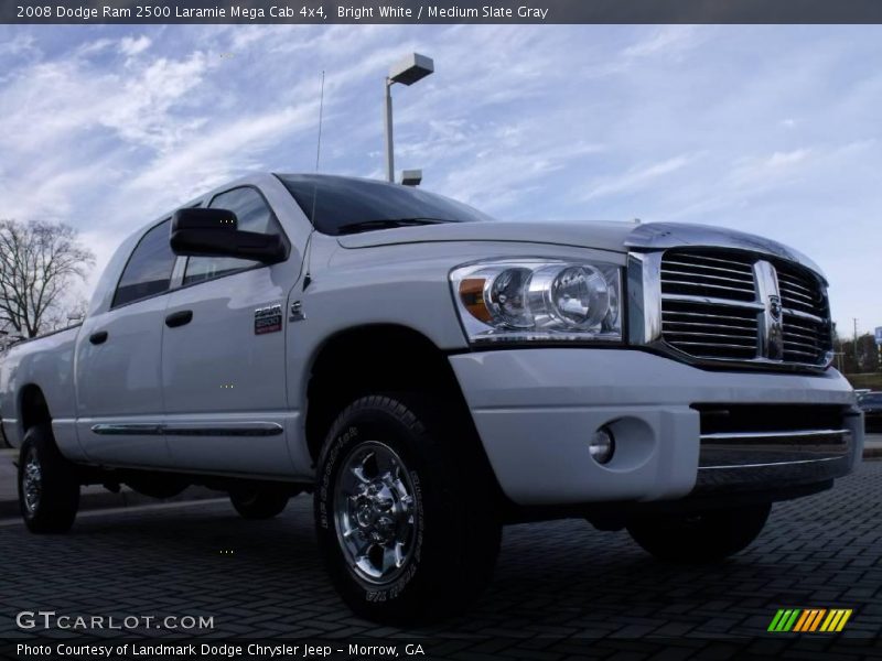 Bright White / Medium Slate Gray 2008 Dodge Ram 2500 Laramie Mega Cab 4x4