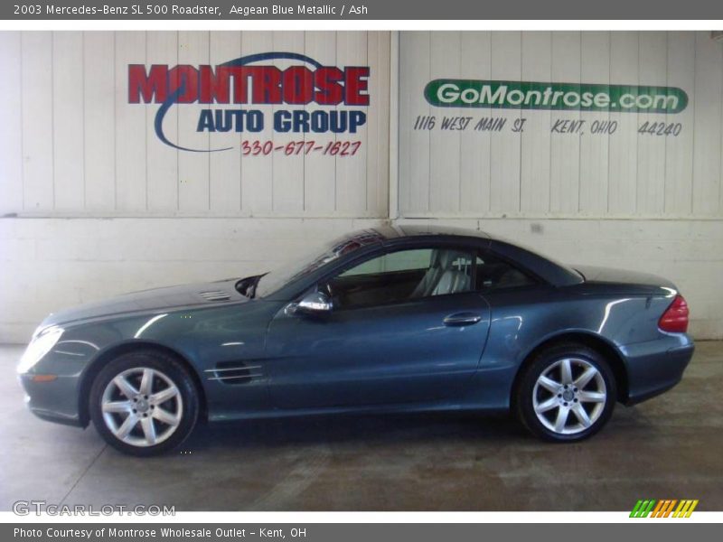 Aegean Blue Metallic / Ash 2003 Mercedes-Benz SL 500 Roadster